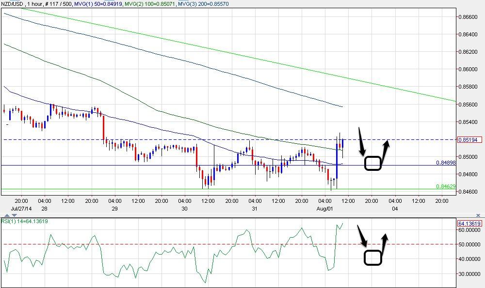 NZD/USD 1H Chart